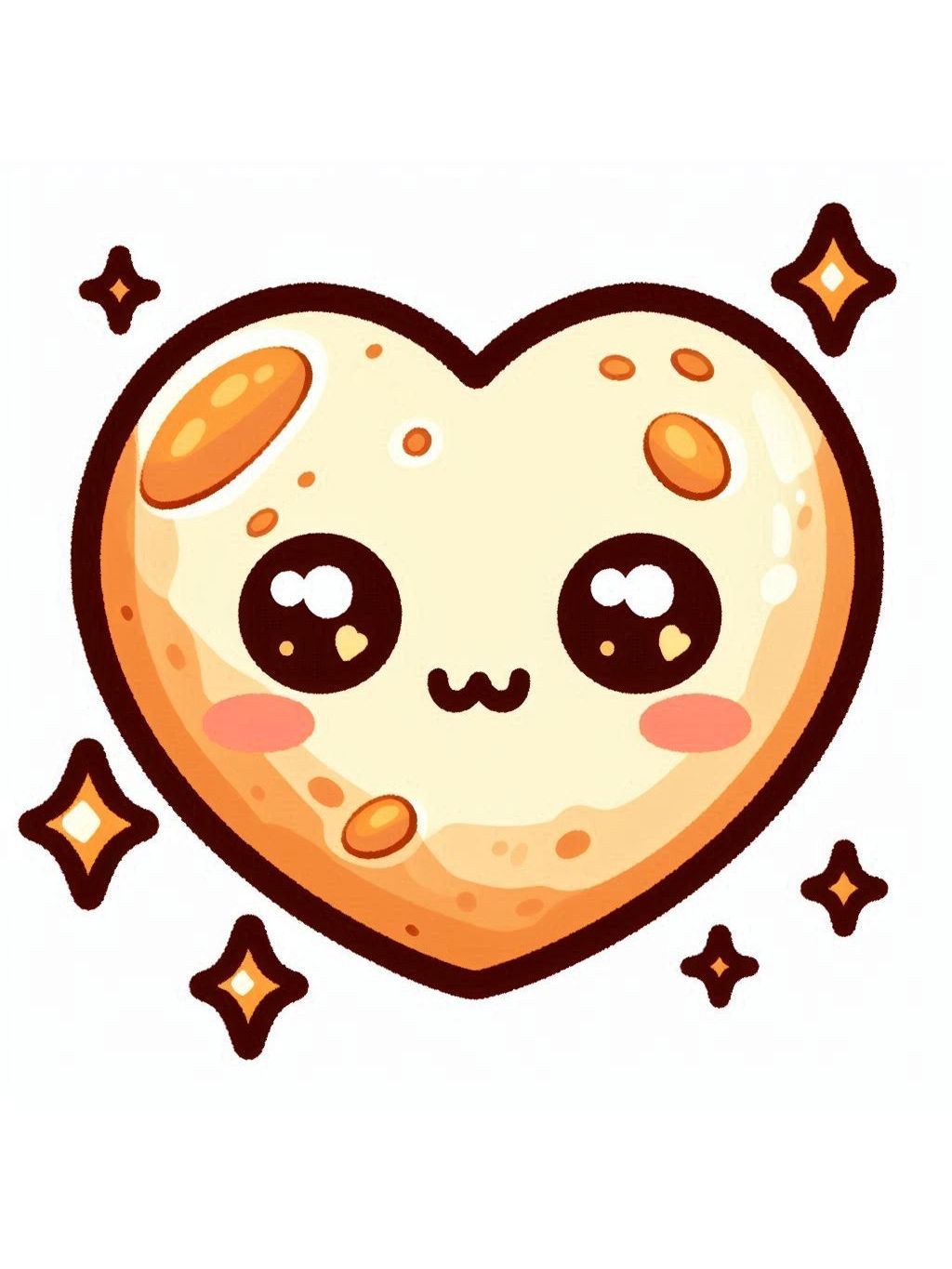 thanksgiving love drawing ideas featuring a cute heart-shaped harvest moon with a smiley face and sparkling stars.